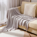 Axyaa Knitted Throw Blanket with Tassel - Summer Decor for Sofa & Bed