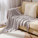 Axyaa Knitted Plaid Throw Blanket with Tassel for Home Decor & Sofa