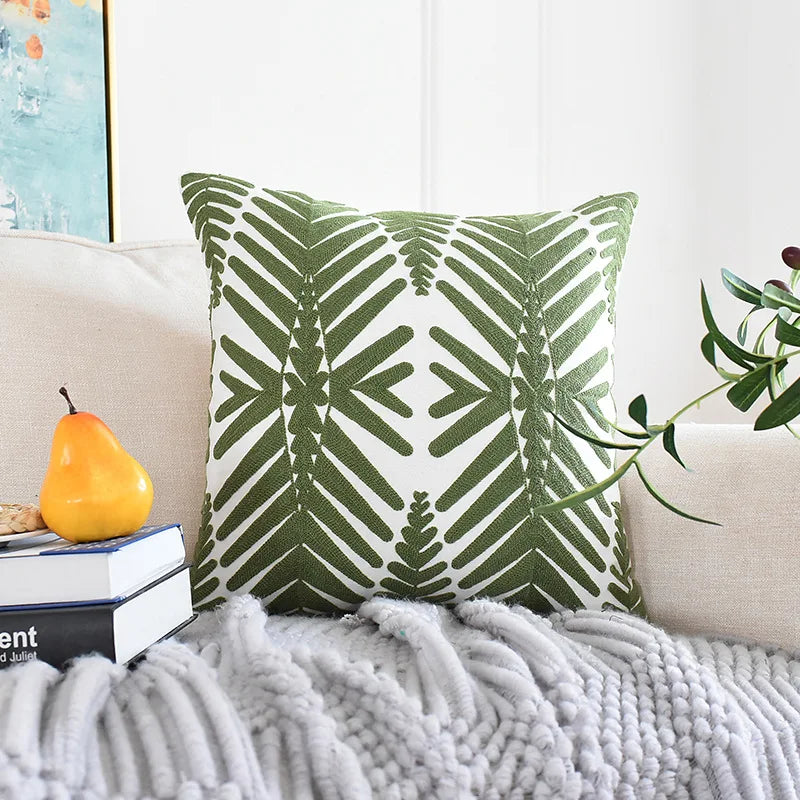 Tropical Plant Pattern 3D Cushion Cover 45x45cm for Living Room Sofa by Axyaa