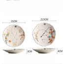 Axyaa Ceramic Vegetable Plate, Household Soup Rice Pasta Tableware, Commercial Salad Plate