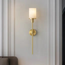Axyaa Alabaster Marble LED Wall Lamp, All Copper Fixture for Living Room, Bedroom & Study