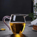 Axyaa Glass Tea Pot with Colorful Handle Infuser Fair Cup for Puer Tea