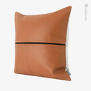 Axyaa Nordic Luxury Orange Leather Pillow for Sofa Bed & Outdoor Garden
