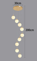 Axyaa Crystal Chandelier Stair Pendant Lamp Living Room Lighting