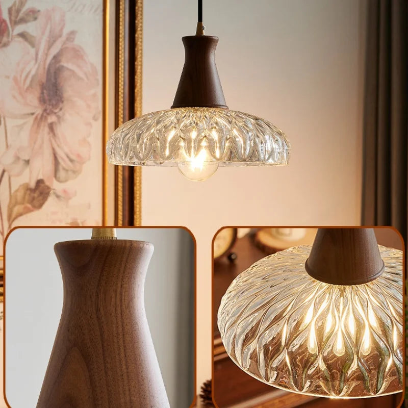 Axyaa Japanese Style LED Glass Pendant Lamp for Kitchen, Bedroom & Living Room