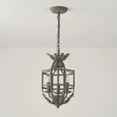 Axyaa Vintage Loft Chandelier, Industrial Iron Mini Lantern Cage Candle Lighting