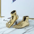 Axyaa Foot-shaped Ceramic Flower Vase Desktop Decorative Hydroponic Vase Craft
