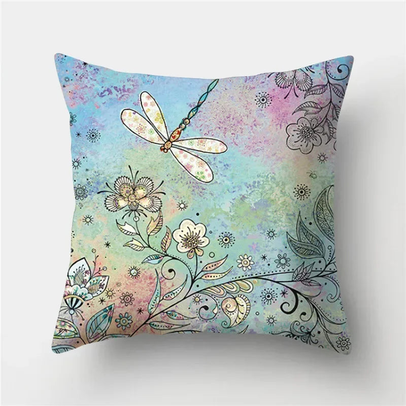 Axyaa Butterfly Cat Animals Design Pillowcase - Nordic Home Decor
