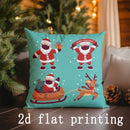 Axyaa Christmas Snowman Santa Pillows for Sofa Bedroom Car - Rectangular Cushion Cover