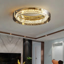 Axyaa Modern Luxury Crystal Ceiling Chandelier - Round LED Light for Home and Restaurant