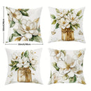 Axyaa Magnolia Butterfly Glass Jar Throw Pillow Covers