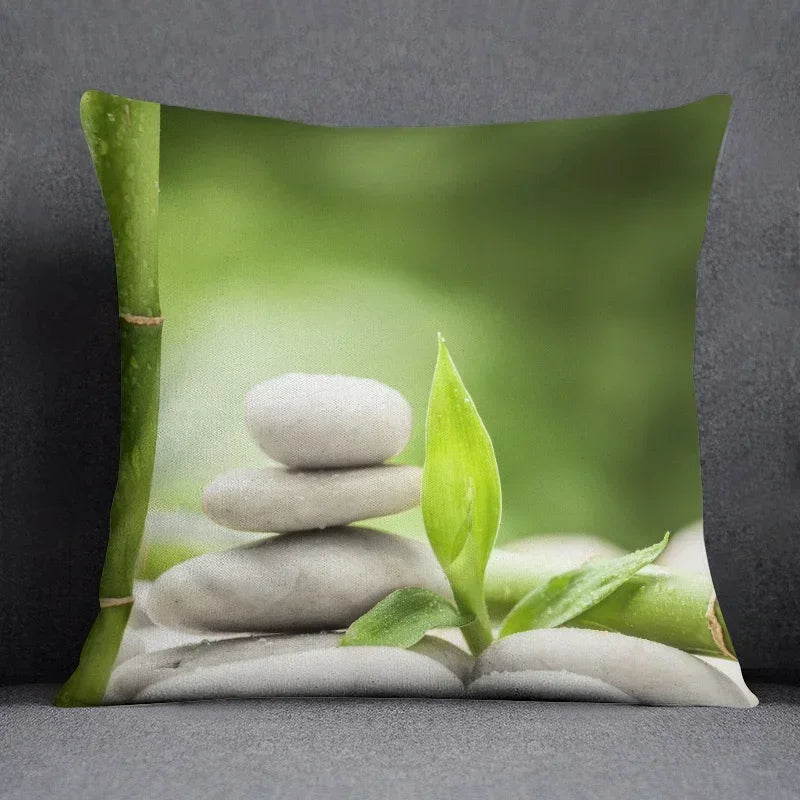 Axyaa Bamboo Forest Pillow Cover Series for Home Office Bedroom Sofa Car
