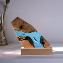 Axya Whale Diver Resin Lamp Home Decor Marine Art Solid Wood Birthday Gift