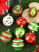 Axyaa Colorful Glitter Christmas Ball Ornaments Set