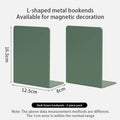 Axyaa White Metal Book Ends: Stylish Book Dividers for Shelves, Home Office