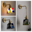 Axyaa Tiffany Style Glass Wall Light Fixture - Colorful LED Bedroom Lamp