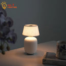Axyaa Red/White/Black Ceramics Table Lamp with Touch Switch - LED Desk Light for Home Decor