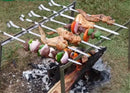 Axya Stainless Steel BBQ Skewers 10pcs 50cm 60cm Flat Meat Grill Fork Kabob Sticks