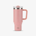 Axyaa Stainless Steel Tumbler: Large Luxury Vacuum Flask for Coffee, Water, Tea - with Straw Handle