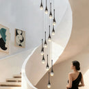 Axyaa Crystal Stair Chandelier Light - LED Ceiling Lamp for Living Room