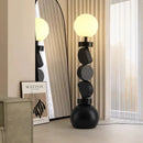 Axyaa Modern Black Round Floor Lamp LED E27 for Living Room Bedroom Foot Switch
