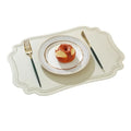 Axyaa Black Irregular Imitation Leather Placemats for Dining Table_representation