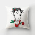 Axyaa Cartoon Dogs Feather Print Pillowcase Home Decor Sofa Seat Cushion Cover