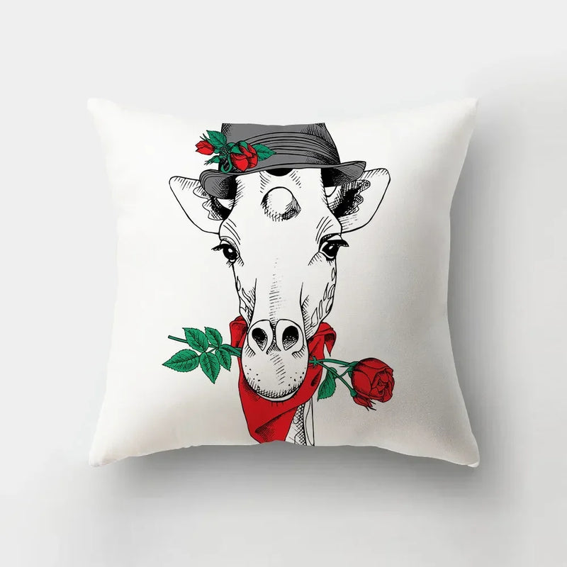 Axyaa Cartoon Dogs Landscape Cushion Cover - 45x45cm Sofa Home Decor