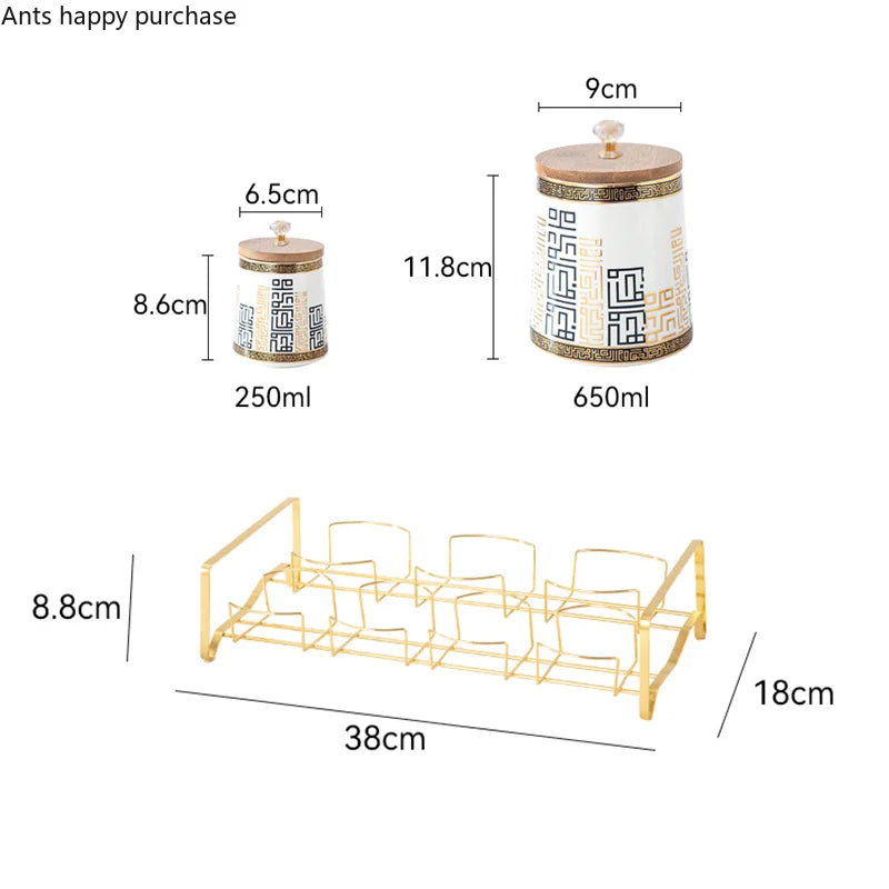 Axya Bamboo Lid Ceramic Airtight Kitchen Storage Jar