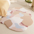 Axyaa Plush Pink Pattern Rug for Bedroom, Fluffy Soft Living Room Carpet