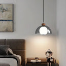 Axyaa Smoky Gray Glass LED Pendant Chandelier: Nordic Hanging Lamp for Dining Room, Kitchen, Bedroom