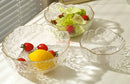 Axyaa Gold Rimmed Glass Bowls & Plates Set - Elegant Tableware for Desserts, Salad