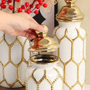 Axyaa European Gold Luxury Ceramic Vase General's Jar Ornament Art Craft Decor