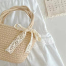 Axyaa Minimalist Woven Handbag - Lightweight, Small Tote for Women, Commuting, Travel & Beach