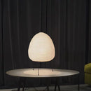 Axyaa Japanese Rice Paper Lamp with Tricolored Bulb and Metal Feet
