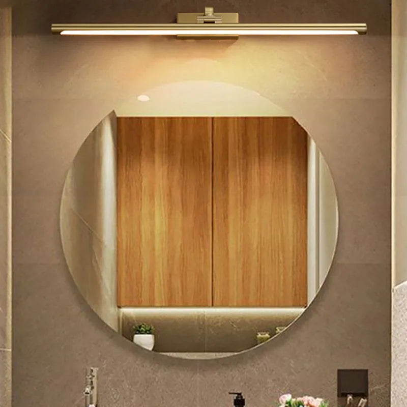Axyaa Rotatable Gold Copper Wall Sconce for Bathroom Bedroom Lighting