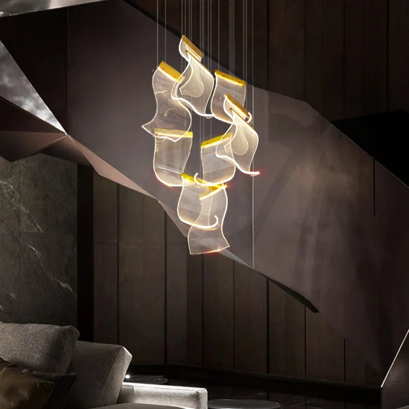 Axyaa Villa Acrylic Chandelier for Modern Luxury Decor & Lighting