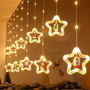 Axyaa Christmas LED Star Curtain Lights: Festive Room & Garden Atmosphere Lighting