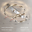 Axyaa Crystal LED Pendant Chandelier, Dimmable Modern Chrome Hanging Light