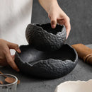 Axyaa White Ceramic Sweet Bowl - Japanese Irregular Deep Soup Fruit Salad Bowl