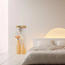Axyaa LED Wall Lamp Sconce Yellow Travertine Wood Bathroom Mirror Light