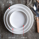 Axya White Porcelain Serving Plate Round Western Steak Tray Dinner Plate