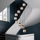 Axyaa Modern Ring Stairs LED Pendant Chandelier for Living & Dining Room Lighting