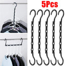 Axyaa 5-Hole Hook Plastic Clothes Rack Rotary Organizer Hanger Foldable Magic Closet Wardrobe Organize
