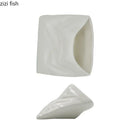 Axya Pure White Ceramic Snack Plate for French Fries, Desserts, Sushi, and More
