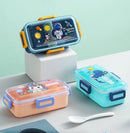 Axyaa Cartoon Lunch Box Set with Spoon - Leak-Proof Bento Container for Kids and Students