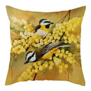 Magpie Print Cushion Cover by Axyaa: Decorative Flora & Fauna Pillowcase for Home