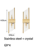 Scand-Am Axyaa Glass Brass LED Wall Lamp with Color Changing Lustre