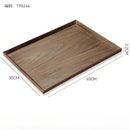 Axyaa Wooden Tea & Coffee Serving Tray Solid Walnut Wood Rectangular Snack Tray