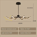 Axyaa Octopus LED Chandelier: Matte Black/White Finish, Dimmable Pendant Lighting